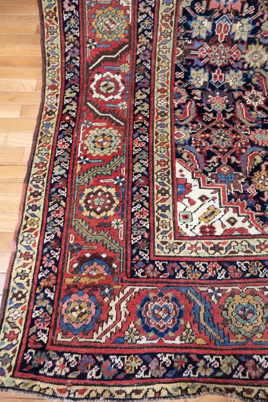 6′ x 14′ Red Fine Hand-Knotted Antique Persian Farahan Rug – Traditional Wool