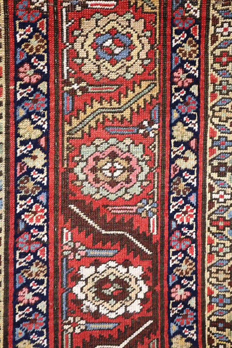 6′ x 14′ Red Fine Hand-Knotted Antique Persian Farahan Rug – Traditional Wool