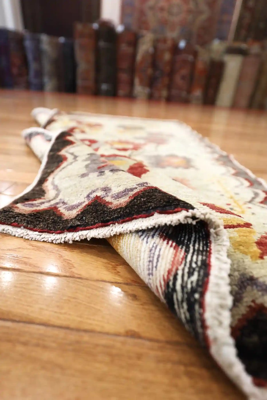 3′ x 6′ Ivory Fine Hand-Knotted Turkish Oushak Rug – Vintage Floral Wool