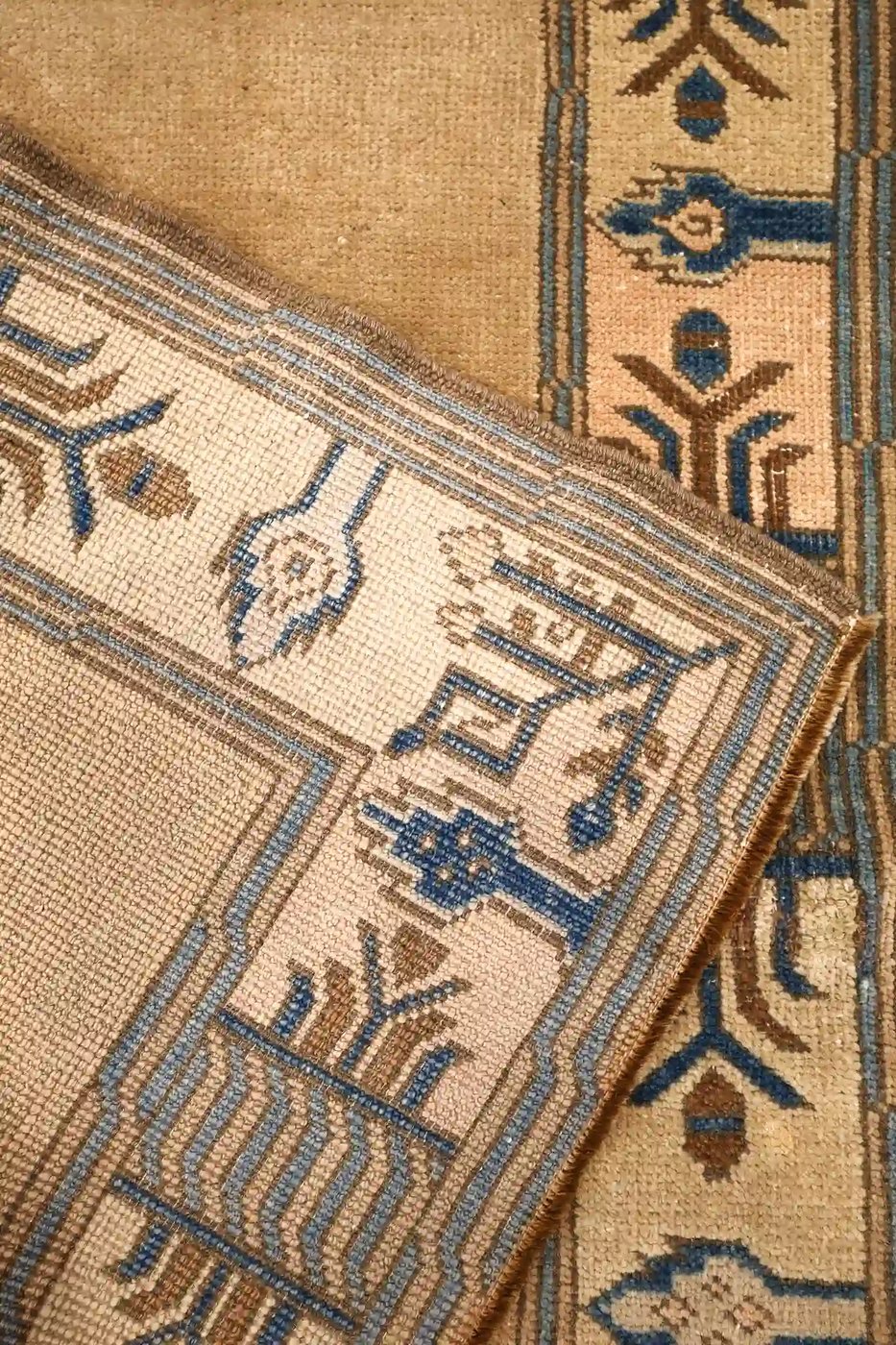 3′ x 6′ Beige Fine Hand-Knotted Turkish Oushak Rug – Traditional Wool