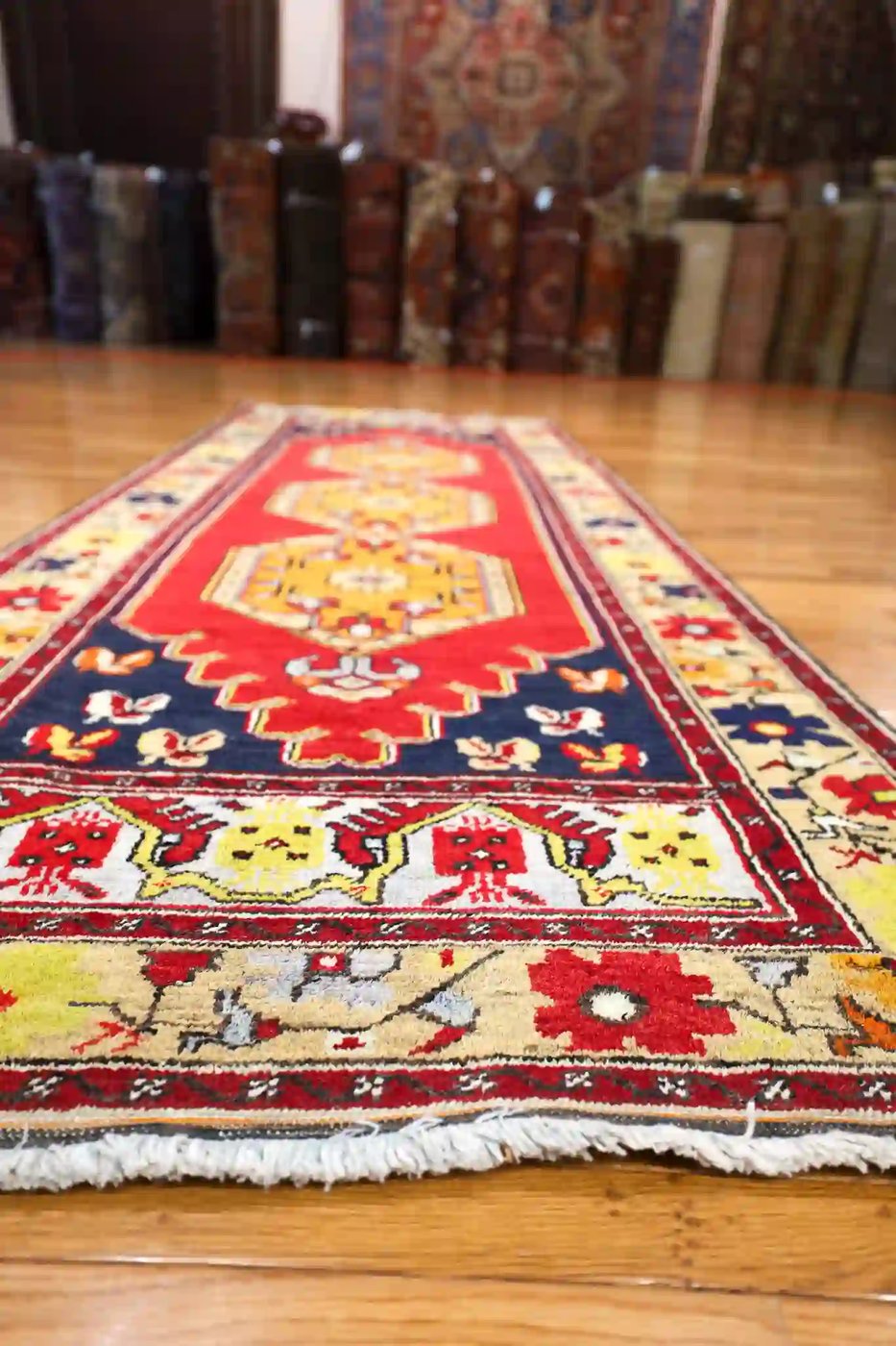 4′ x 10′ Red Fine Hand-Knotted Turkish Karabagh Runner – Traditional Wool