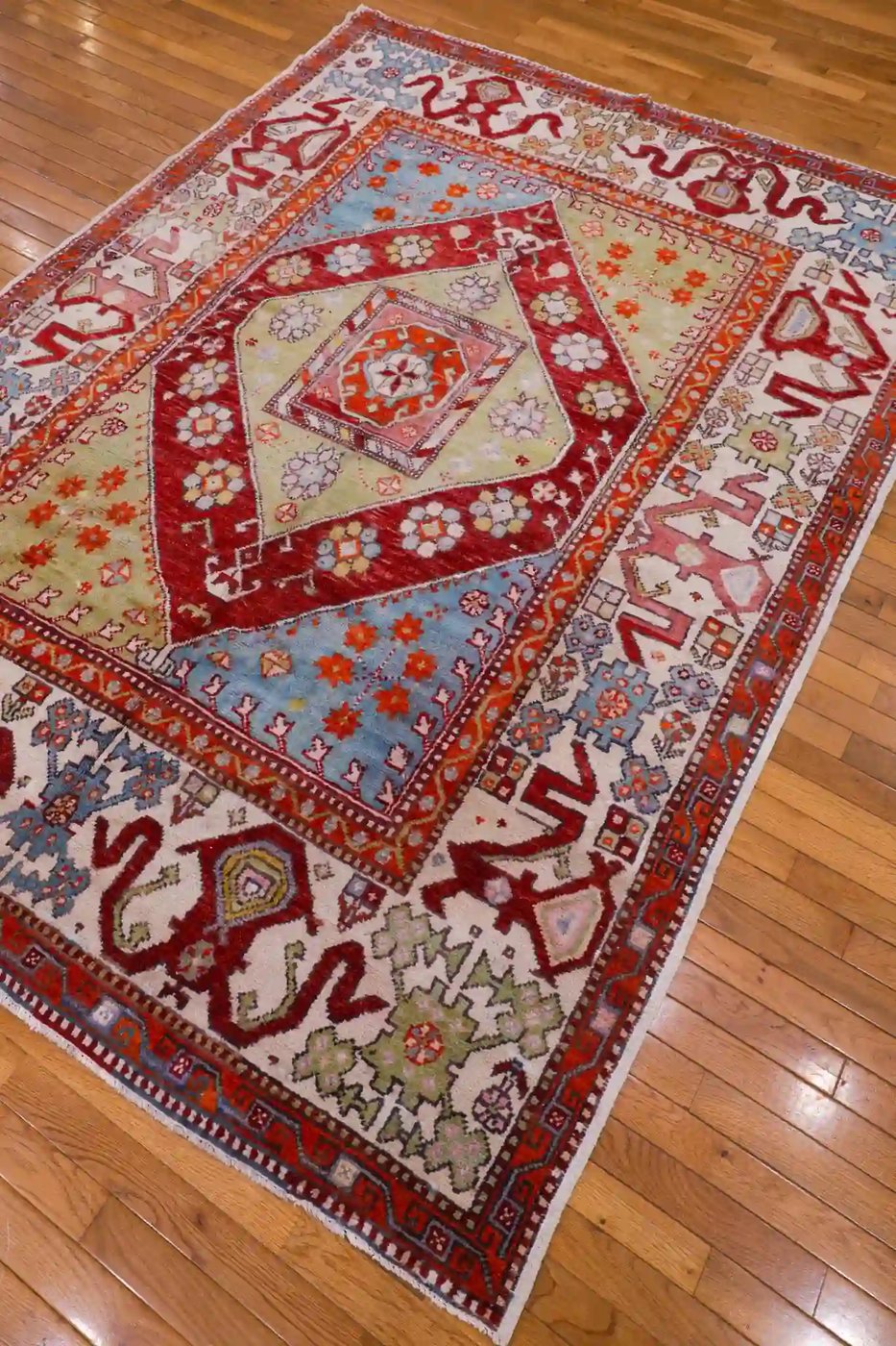 6′ x 8′ Red Fine Hand-Knotted Turkish Oushak Rug – Traditional Wool - 2 6′ x 8′ Red Fine Hand-Knotted Turkish Oushak Rug – Traditional Wool