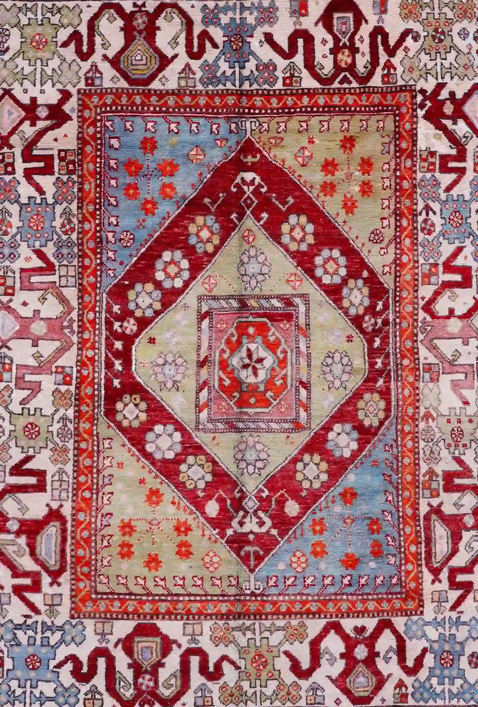 6′ x 8′ Red Fine Hand-Knotted Turkish Oushak Rug – Traditional Wool - 3 6′ x 8′ Red Fine Hand-Knotted Turkish Oushak Rug – Traditional Wool