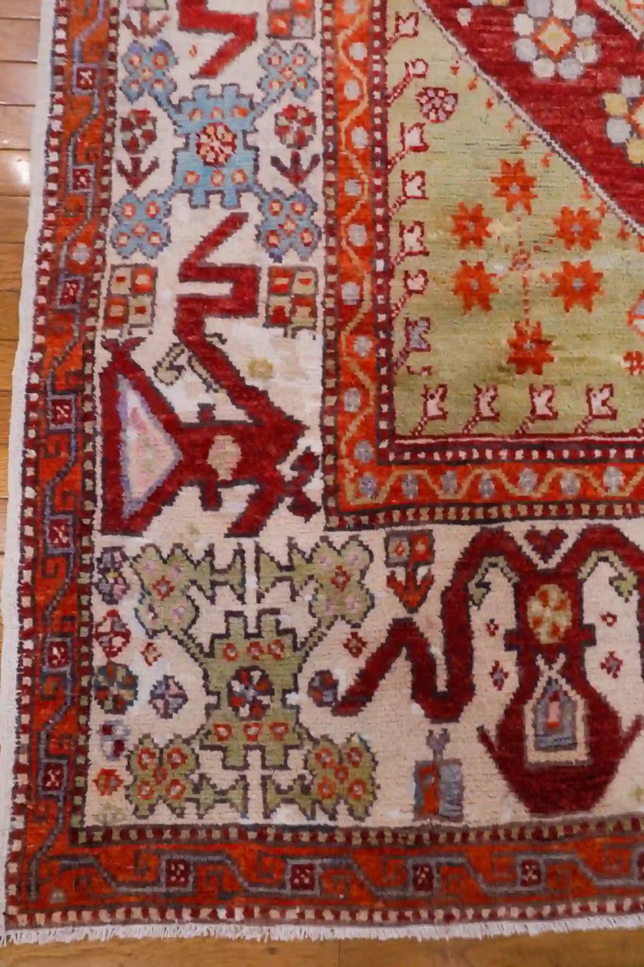 6′ x 8′ Red Fine Hand-Knotted Turkish Oushak Rug – Traditional Wool - 4 6′ x 8′ Red Fine Hand-Knotted Turkish Oushak Rug – Traditional Wool