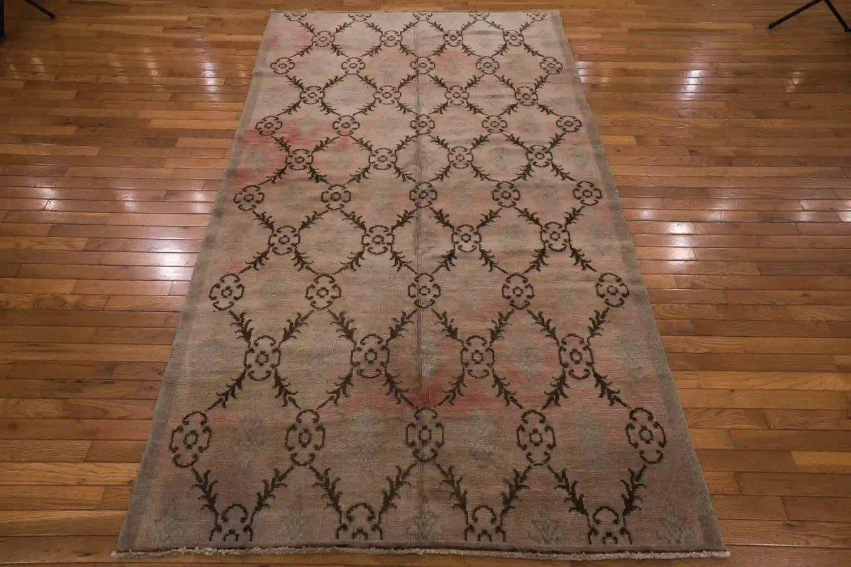 5′ x 8′ Beige Fine Hand-Knotted Turkish Oushak Rug – Transitional Wool