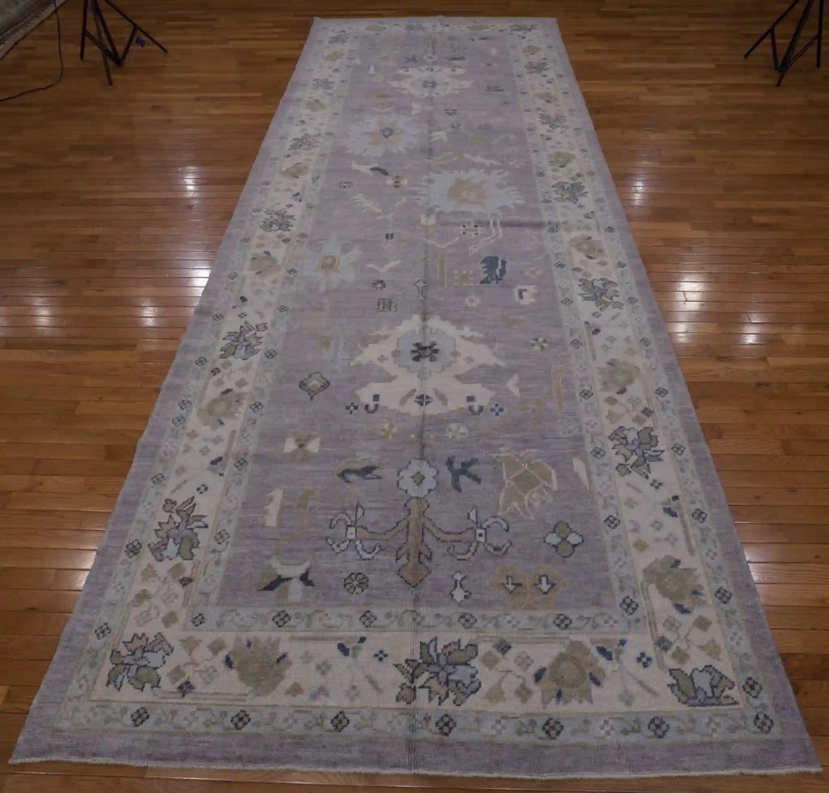 6′ x 15′ Grey Fine Hand-Knotted Turkish Oushak Rug – Transitional Wool