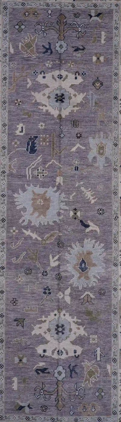 6′ x 15′ Grey Fine Hand-Knotted Turkish Oushak Rug – Transitional Wool