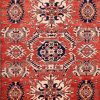 7′ x 9′ Rust Red Hand-Knotted Vintage Pakistan Shirvan Design Rug – Traditional Wool