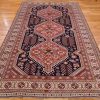 6′ x 10′ Navy Fine Hand-Knotted Pakistan Shirvan Rug – Traditional Wool