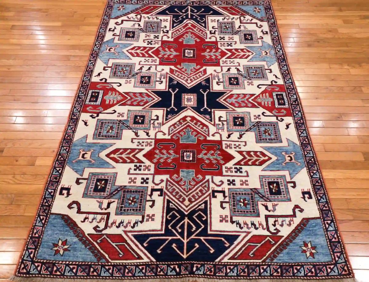 5′ x 7′ Red Fine Hand-Knotted Pakistan Shirvan Rug – Traditional Wool