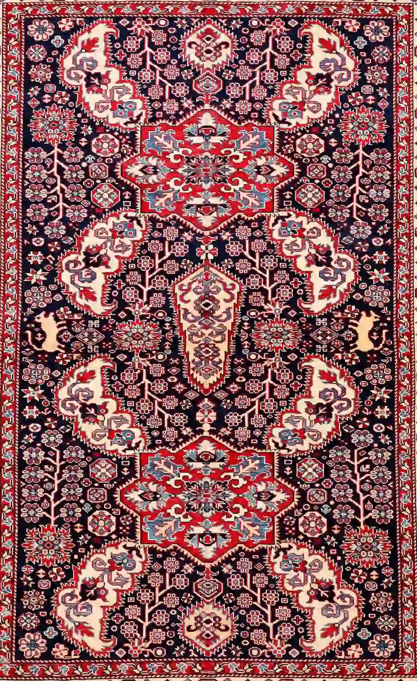5′ x 7′ Ivory Fine Hand-Knotted Pakistan Shirvan Rug – Traditional Wool