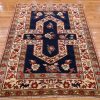 5′ x 6′ Navy Fine Hand-Knotted Pakistan Shirvan Rug – Traditional Wool