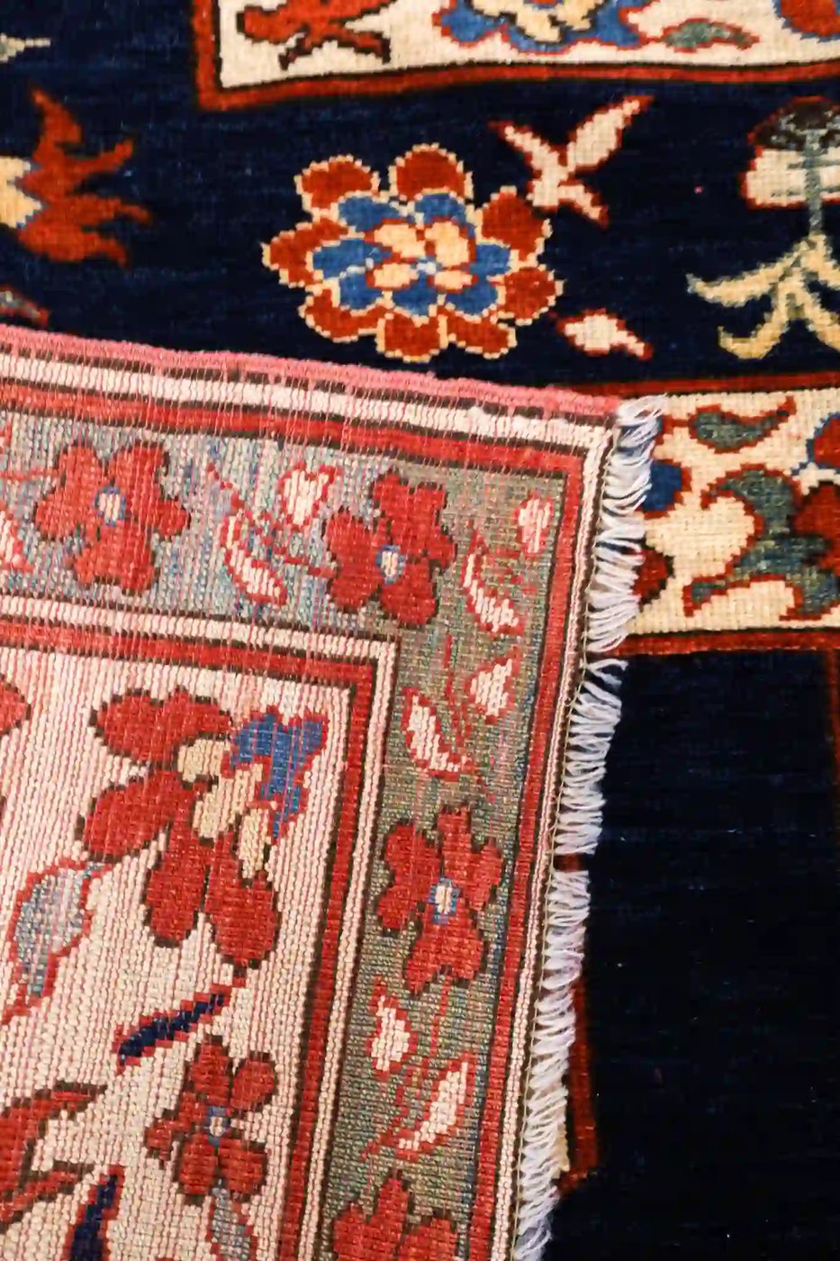 5′ x 6′ Navy Fine Hand-Knotted Pakistan Shirvan Rug – Traditional Wool