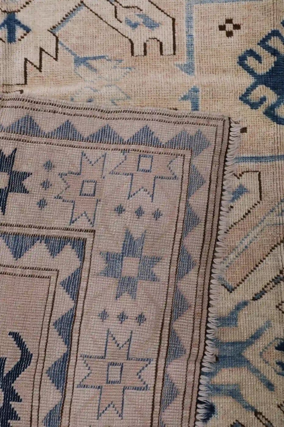 5′ x 6′ Ivory Fine Hand-Knotted Pakistan Shirvan Rug – Traditional Wool