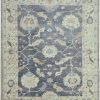 11′ x 15′ Slate Blue Fine Hand-Knotted New Turkish Oushak Rug – Traditional Wool