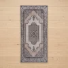 Medallion Runner Rug in Peach, Cream, and Charcoal