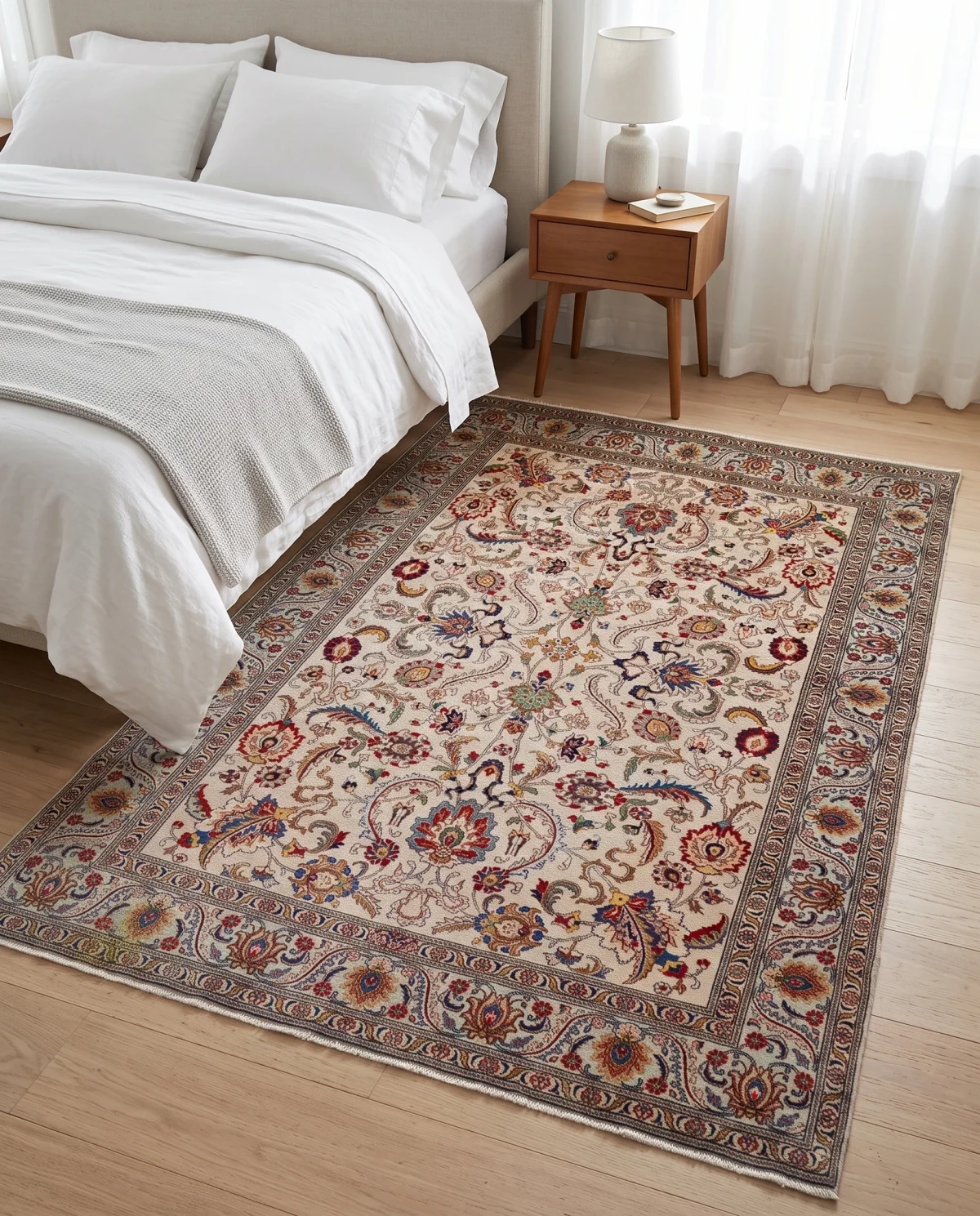 09fb1a90-9459-418b-94ce-995f3f84b2d6-2.webp 10x13 Light Cream & Ice Blue Hand-Knotted Vintage Wool Rug
