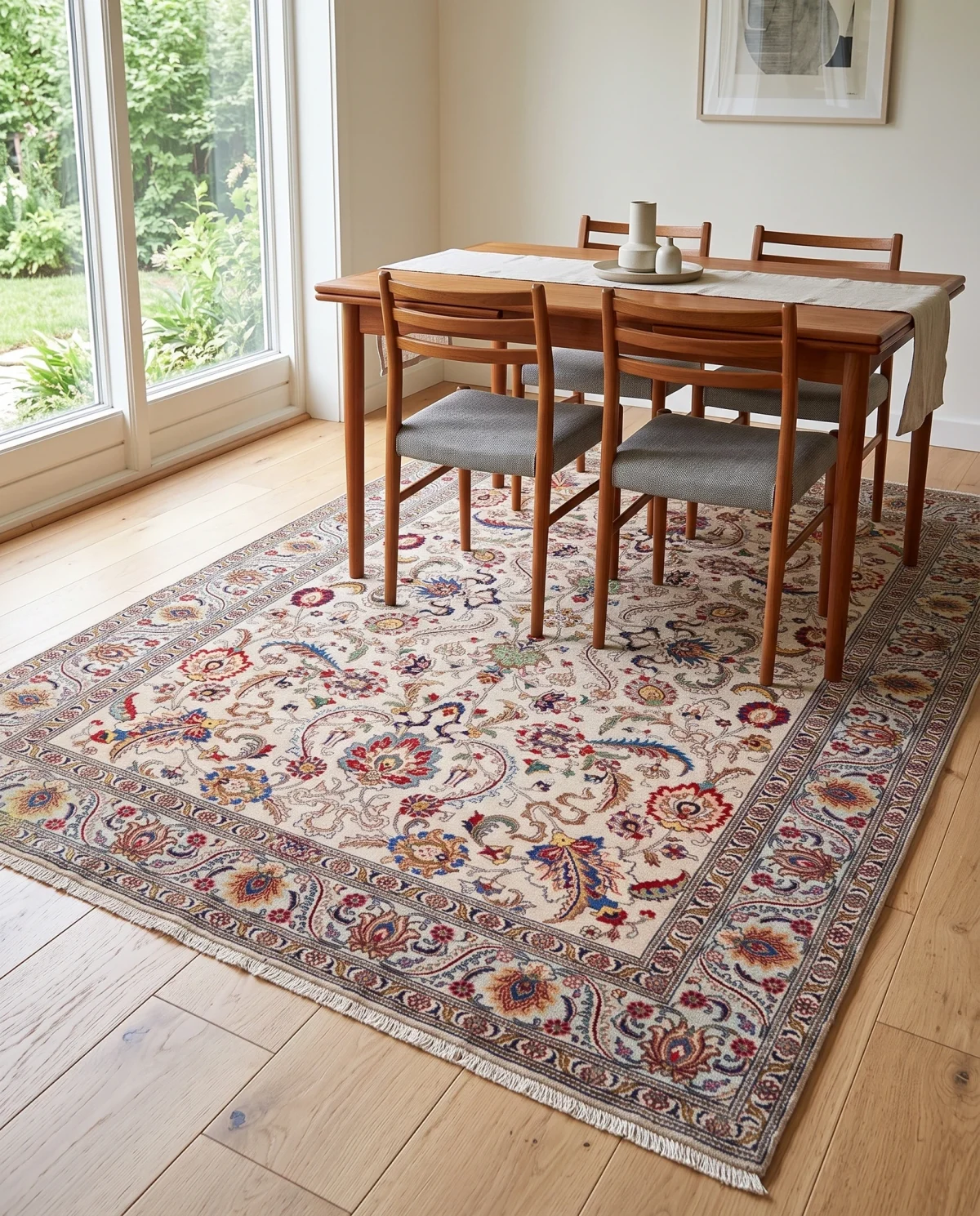 30346379-37a1-4c87-b7f7-b80e3d09a89c.webp 10x13 Light Cream & Ice Blue Hand-Knotted Vintage Wool Rug