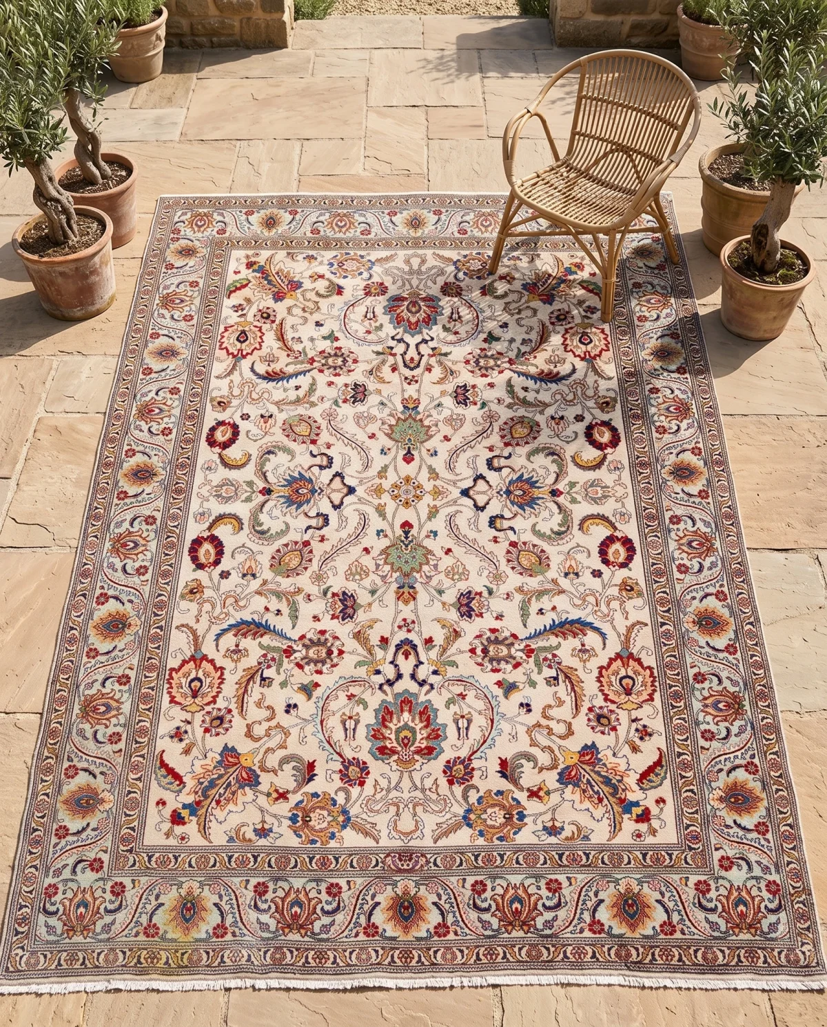 78d4de79-789c-45c3-890c-65d5203c21eb-2.webp 10x13 Light Cream & Ice Blue Hand-Knotted Vintage Wool Rug