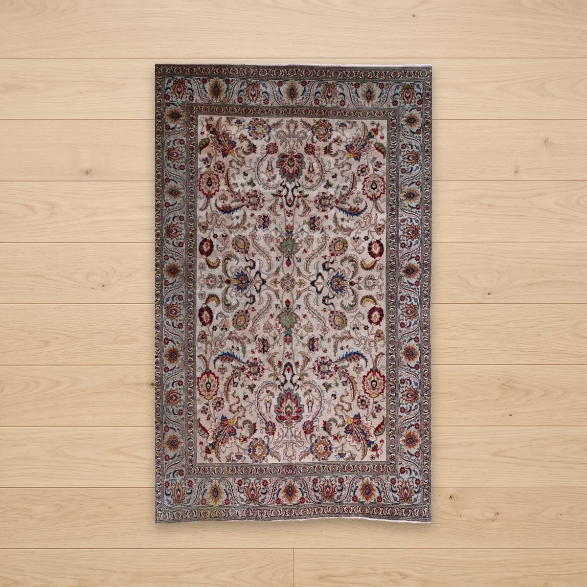 ccd922b0-4c19-4d7d-873b-f43798c716e9-2.webp 10x13 Light Cream & Ice Blue Hand-Knotted Vintage Wool Rug