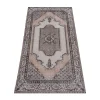 Medallion Runner Rug in Peach, Cream, and Charcoal