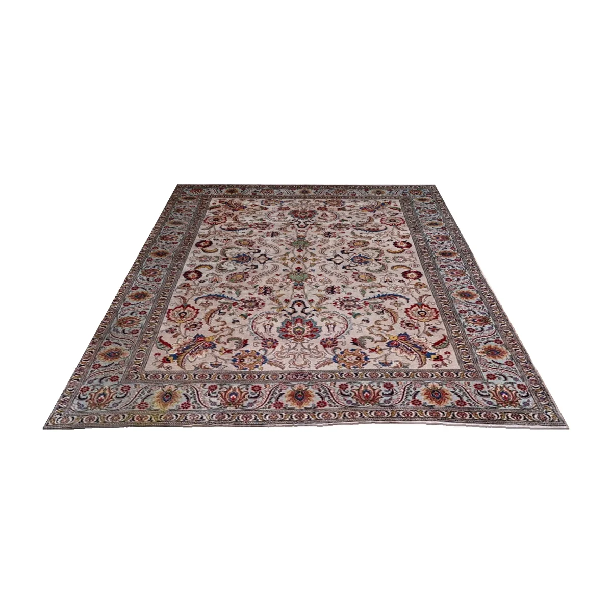 fd39f4f1-faf2-475b-81f7-970a6e358a86-2.webp 10x13 Light Cream & Ice Blue Hand-Knotted Vintage Wool Rug
