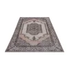 Medallion Runner Rug in Peach, Cream, and Charcoal
